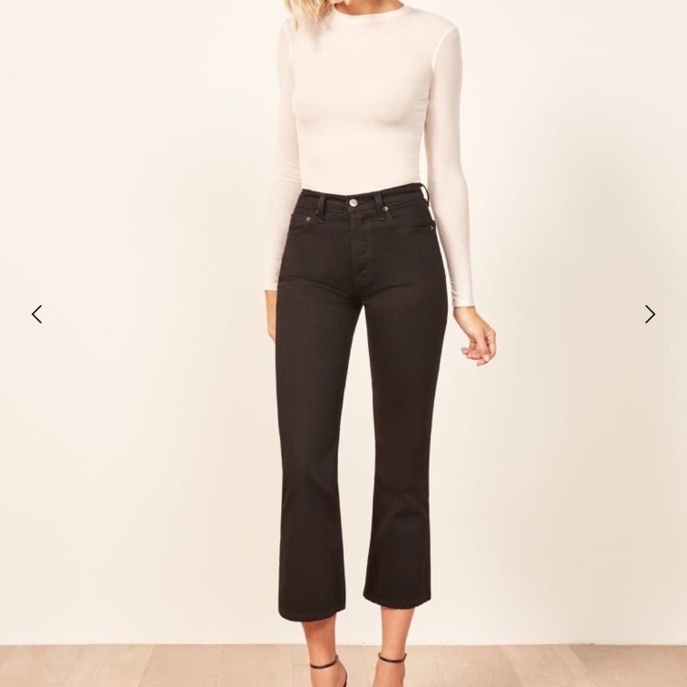 Reformation Jodi Kick Flare Jeans / Black